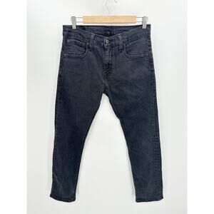 Levi's 521 Slim Taper Fit Black Cotton Blend Denim Jeans Men's‎ Size 29 x 30
